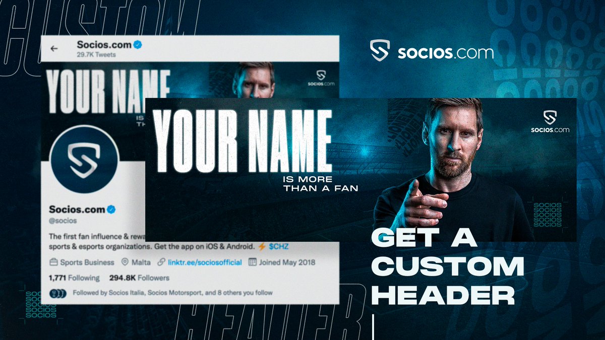 👑The Greatest Header of All Time.

Here's your chance to receive 1 of 100 custom-made Twitter header featuring our Global Ambassador, Lionel Messi.

To Enter:
✅Reply with your name
✅Retweet

Winners chosen at random this Friday.
