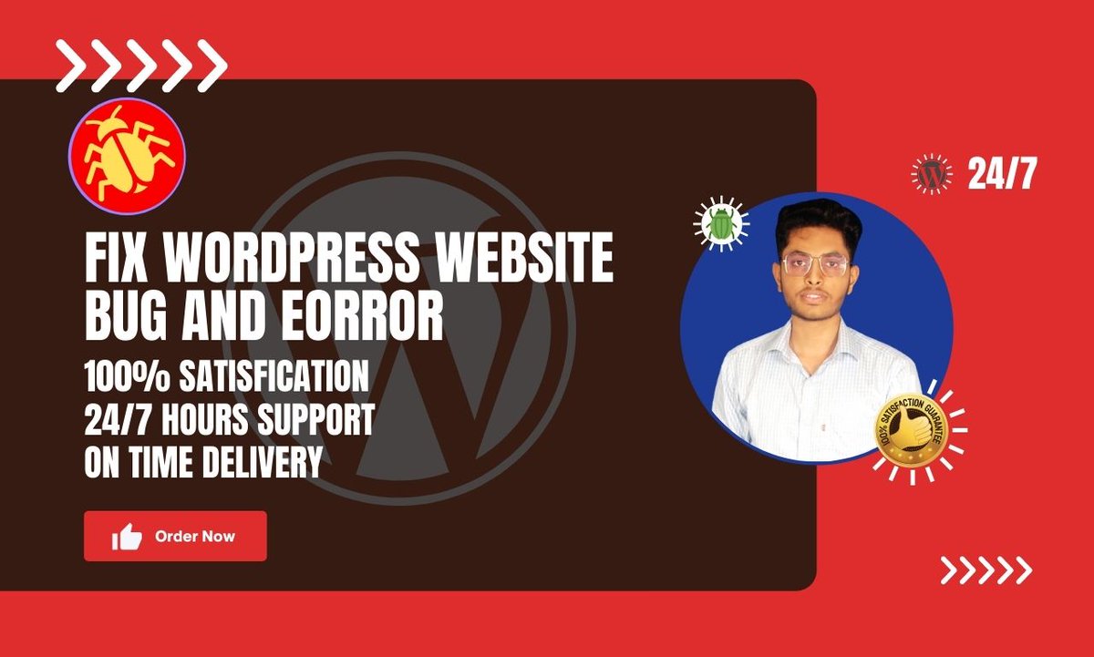 kalimi_sultan's tweet image. Fix WordPress error WordPress issue and all WordPress problem
HTML, CSS issue fix
WordPress bug fixing
Fix broken layout
404 Not Found Error
Find Me: fiverr.com/coder_sultan/
#bug_fix #wordpress_problem #wordpress_error