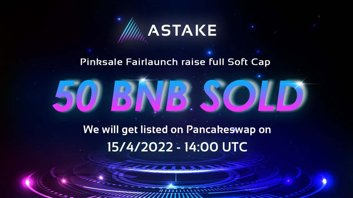 astake_finance's tweet photo. 🔥 Astake Finance raised 50 BNB Soft Cap, only 2 days left to buy $ASTAKE special price, don't miss!!!! 🔥 
🔗 Link Buy: https://t.co/rUnlIG3f3v

#astake #safuu #titano  #defi #autostacking https://t.co/2VwkJk8o7G