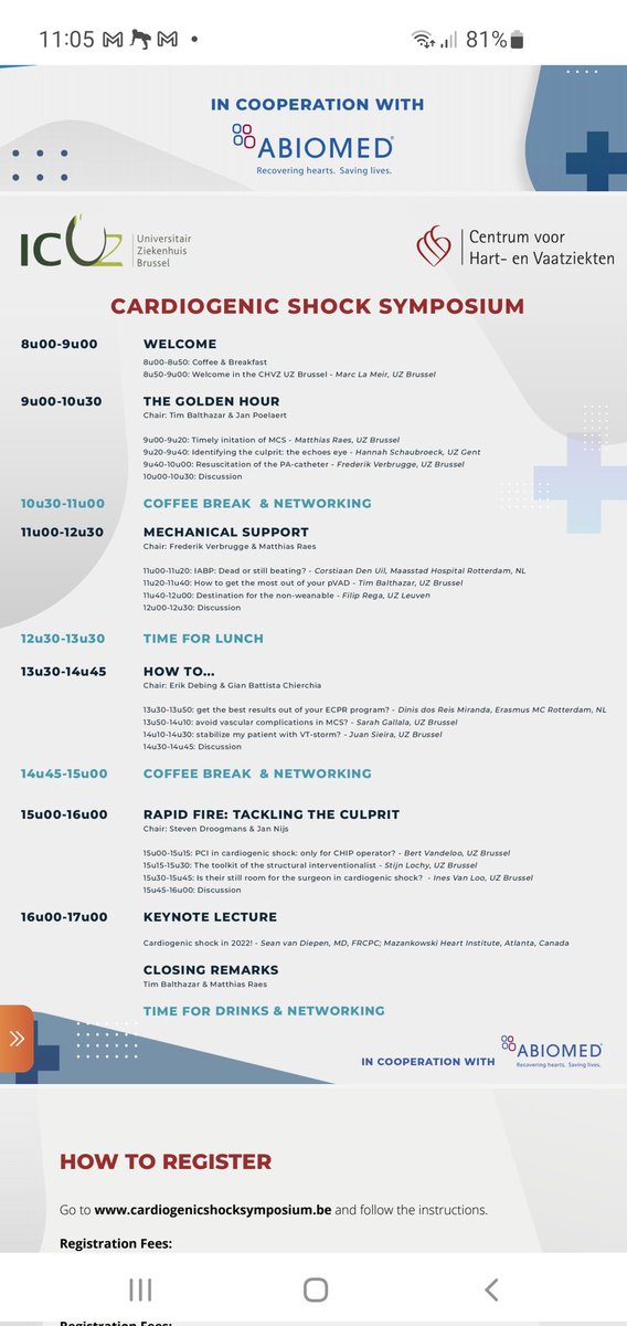 Interested in cardiogenic shock? Please consider our one-day symposium on 17 th of june. Online participation free and live for minimal fee. cardiogenicshocksymposium.be
International faculty with <a href="/seanvandiepen/">Sean van Diepen</a> <a href="/CorstiaanU/">Corstiaan den Uil</a> <a href="/RegaFilip/">Filip Rega</a> <a href="/HannahSchaubro1/">Hannah Schaubroeck</a> <a href="/FH_Verbrugge/">Frederik H. Verbrugge</a> ...
#CardioEd