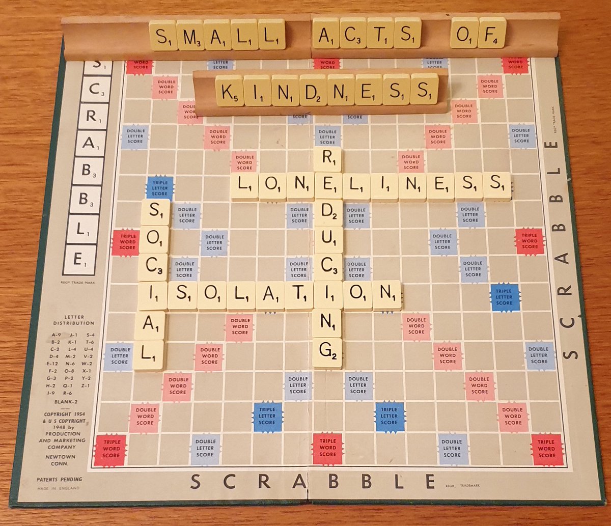 smallkindact's tweet photo. It’s #NationalScrabbleDay! Our team have been having some fun - now it’s your turn to share your creations with us 💜
#kindnessmatters #smallactsofkindness #triplewordscore #scrabble #scrabbletiles https://t.co/CLUhbXbqPa https://t.co/vf8VfFOp4Q