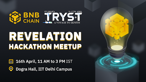 Hi India 🇮🇳, we heard you like hackathons, so we planned one in Delhi! Join us for #Tryst2022 🤩

📅April 16 
⏰11 AM
Calendar RSVP👇
bit.ly/3uAVTzU

Speakers @cryp7omaxi <a href="/alvin_kan/">Alvin Kan</a> from BNB Chain, @Zaryab84339098 from <a href="/epnsproject/">EPNS | $PUSH</a> &amp; Steve Ngok from <a href="/DoraHacks/">DoraHacks</a>