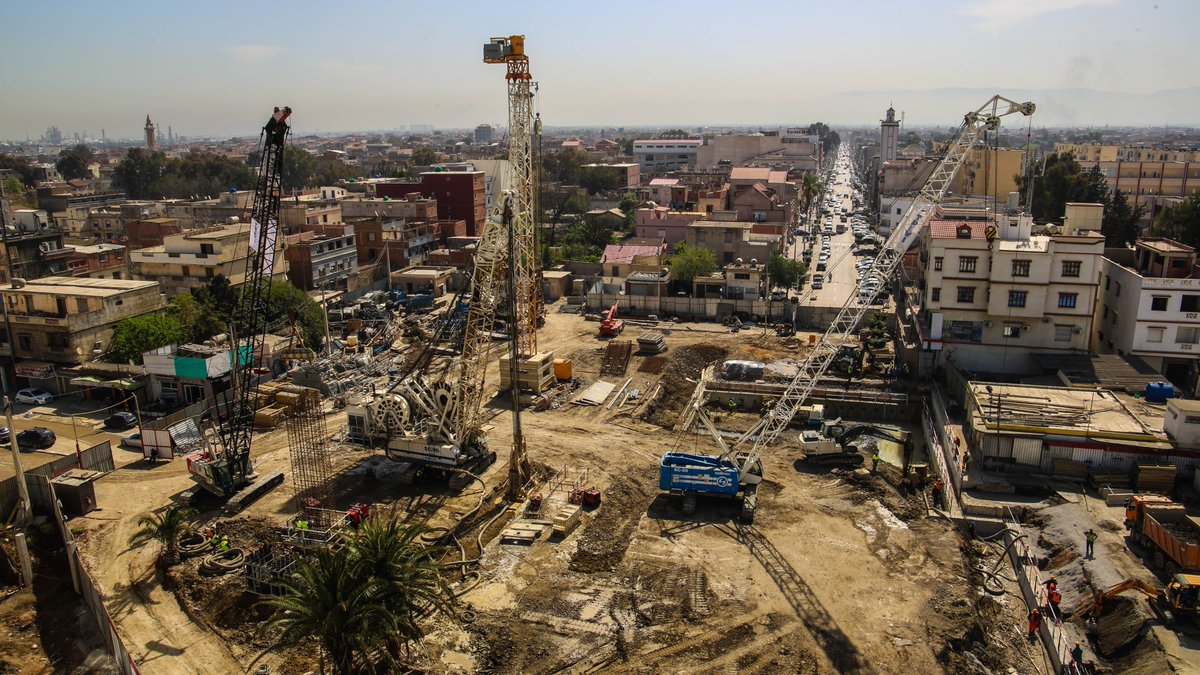 GruppoTrevi's tweet photo. #TreviAlgieria is executing the #SpecialFoundations for the #AlgiersMetro consisting in the construction of the metro extension from "Ain Naadja" to "Baraki", including 6 km of line and 3 stations, 1 ventilation shaft, 2 open-air tunnels and a 1537 ml viaduct. https://t.co/50wGyGRApQ