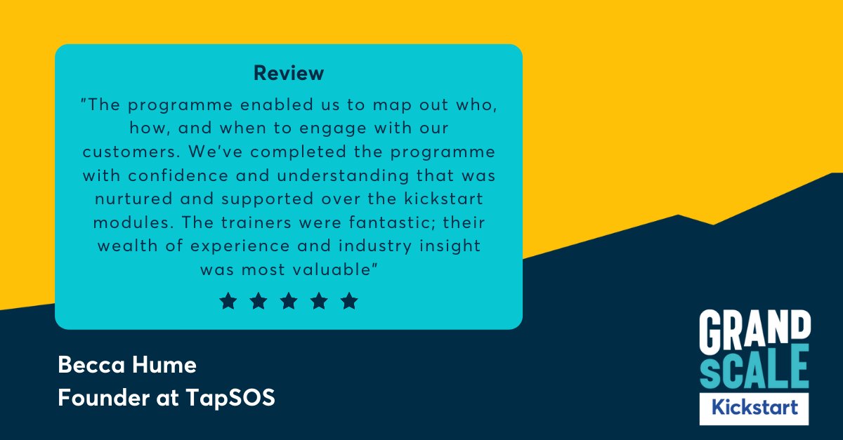 roisingarland_'s tweet photo. At Grand Scale, we pride ourselves on offering strategic marketing leadership to launch, scale, &amp; grow

This is what one of our recent Kickstart Attendees had to say, again massive thanks to Becca, Founder of @Tap_SOS

Find out more about Kickstart here. https://t.co/RusIGmO8ol https://t.co/RklphxXk6X