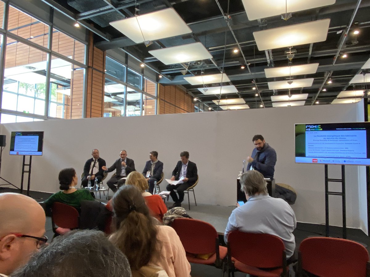 La #Flexibilite Energétique des bâtiments: un vrai levier pr limiter les capacités de production électrique. Sur 100 gigawatts d’appel de puissance électrique en France 2,5 peuvent facilement être effacés ponctuellement ds le bâti sans dégrader le confort des usagers. #MIXEEVENT