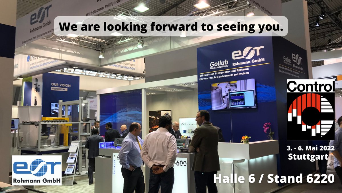 RohmannPetra's tweet image. We are at the CONTROL trade fair in Stuttgart - Hall 6 / booth 6220. 
#CONTROLmesse #fair