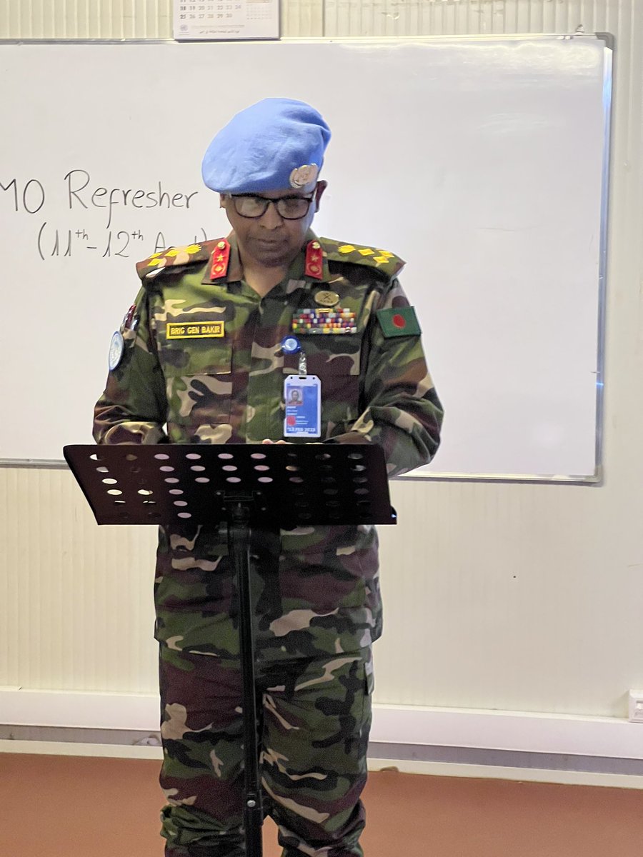 himel_miah's tweet photo. UNMO Refresher Training closing ceremony: DFC of UNISFA was present to share his experience with all participants. U7 has conducted this training in person after almost 2 years (after the Covid-19 outbreak). No doubt, any kind of training is a success. @ashahab7434 @UNISFA_1 https://t.co/bG7OTbugbG