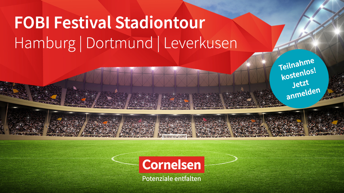 Unser #FOBI Festival geht auf Stadiontour – mit Abstand, Sicherheit und Hygienekonzept im Volksparkstadion Hamburg, Signal Iduna Park Dortmund und der BayArena Leverkusen. Hier kostenlos anmelden: bit.ly/3risDvV #Workshop #Schule #Bildung #Potenzialeentfalten