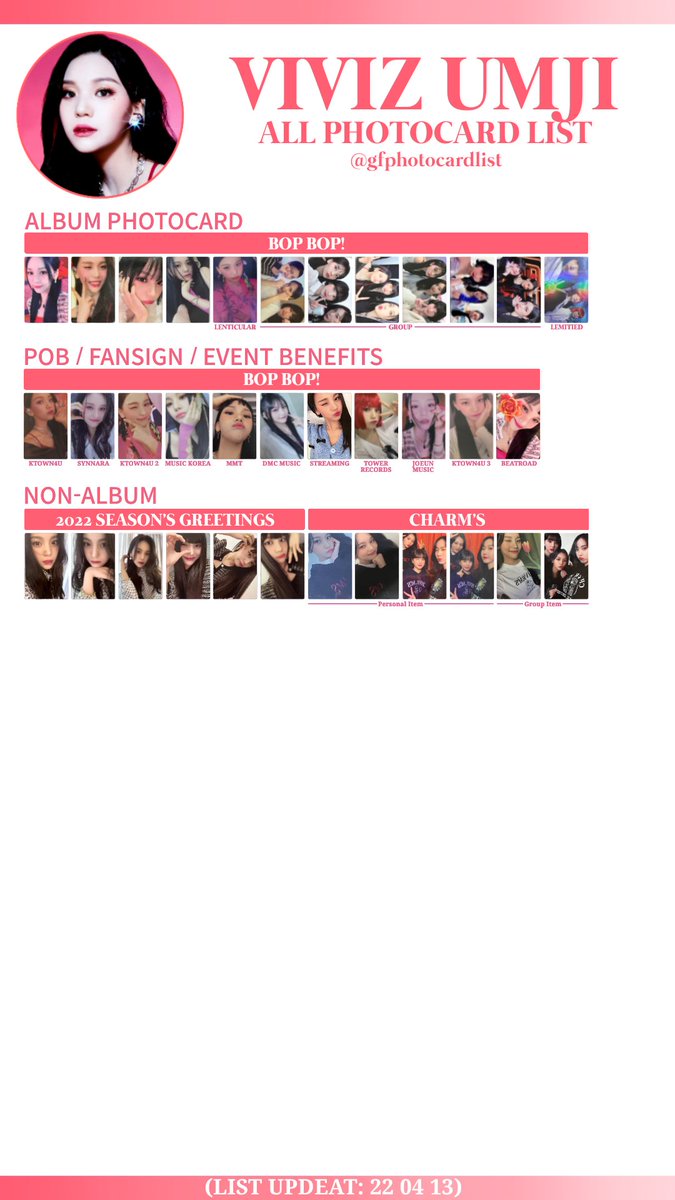 gfphotocardlist's tweet image. 비비지 전체 포카리스트
viviz all photocard list 

#VIVIZ #viviz #photocardlist