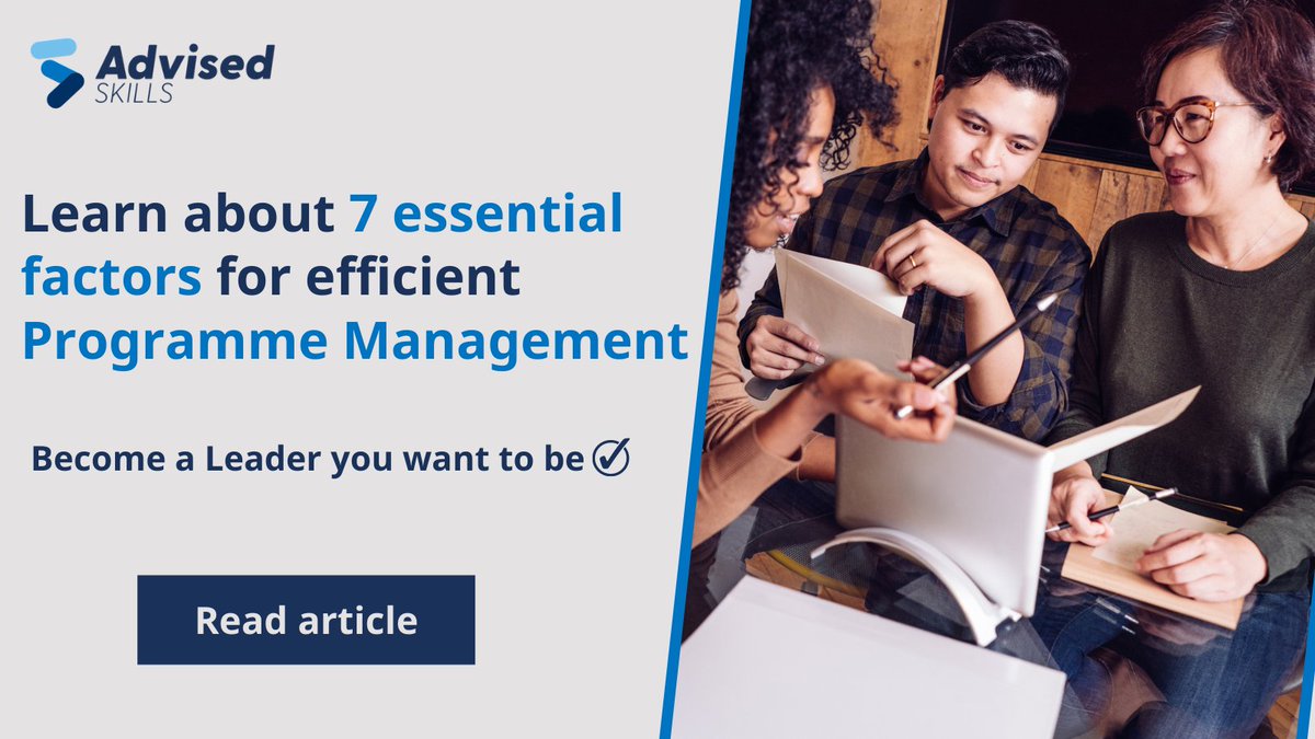 AdvisedSkills's tweet photo. At @AdvisedSkills we attach great importance to the transfer of knowledge that enables the development of the most needed skills. Read our article and see 7 important factors for effective Programme Management: https://t.co/uB9bebfXXI

#advisedskills #programmemanagement https://t.co/HeKP2IGWCo