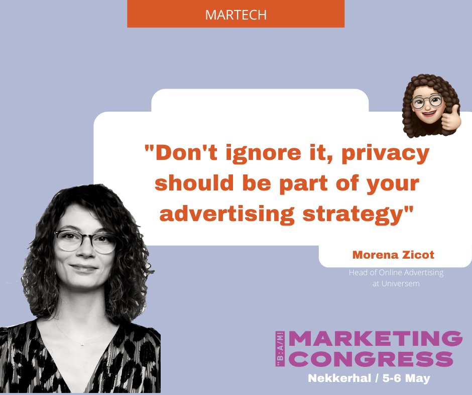 3 more weeks to the BAM #marketingcongress! 🤩 Come and visit our booth in the main hall! 
On Thursday, our Head of Online Advertising Moréna Zicot will share some tips &amp; tricks for #onlineadvertising in a  #cookieless world.
See you there! 👊
#movewiththetimes #digitalmarketing