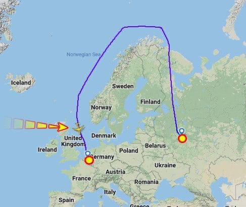 Ausgewiesene russische Diplomaten werden von mother 🇷🇺 heimgeflogen. Die flugroute haben sie sich selbst zuzuschreiben. #UkraineRussiaWar