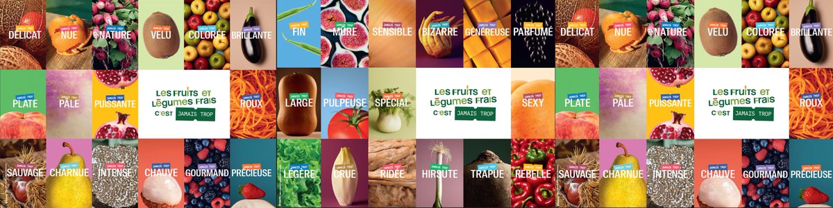 Interfel's tweet photo. [Presse] « Les Fruits et Légumes Frais c’est jamais trop » 
Interfel lance une nouvelle campagne décomplexée en faveur des #fruits et #légumes frais, stars de la diversité et du plaisir illimité !🍎🍐🍋🍍🍇🍓🥦🌶️🍒🥑 ➡️https://t.co/S6W10yBg3N https://t.co/kF1MiK2kZd