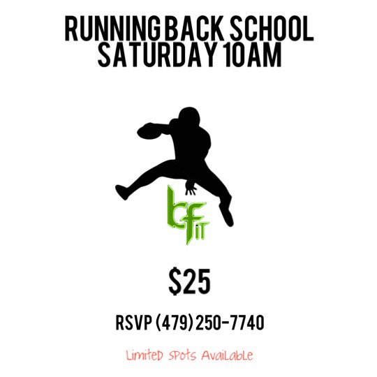 Coaches in NWA send your RBs and WRs to me this Saturday. We will be working on blocking on the perimeter along with our agility and conditioning work.
 Great opportunity for WR to some extra work at catching some fast screen! #builtforit #bfi