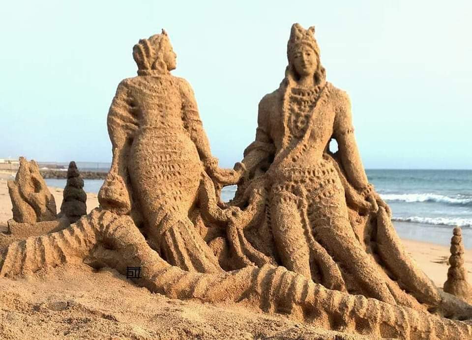 Gujarat’s own sand sculpture artist Nathubhai Garchar