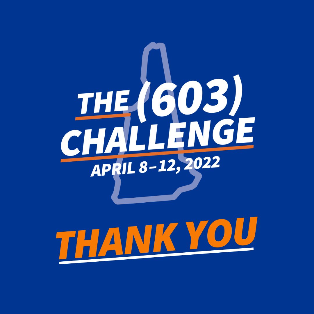 UNH_GradSchool's tweet image. Thank you for supporting us during the (603) Challenge! #603Challenge