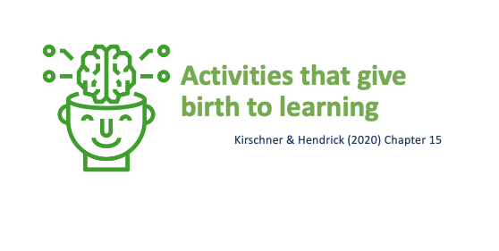 Next Mon (4/25), we'll talk about Ch. 15 in our Book Study. This chapter talks about 'mathemagenic' activities - those which give birth to learning. What are ways you create a mathemagenic environment for your students?