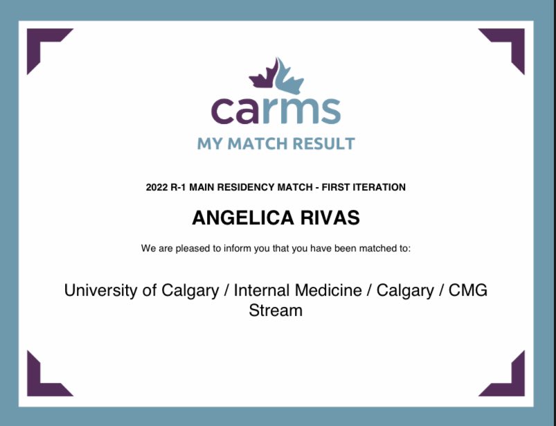 Angelica Rivas (@_rivasangelica) on Twitter photo Beyond excited to continue my training at <a href="/UCalgaryIMRP/">Calgary IMRP</a>!!
I am incredibly grateful for my amazing mentors, friends, and family who have supported my dreams of becoming an internist - this would not have been possible without you.
Mountains here I come! 🏔 Beyond excited to continue my training at <a href="/UCalgaryIMRP/">Calgary IMRP</a>!!
I am incredibly grateful for my amazing mentors, friends, and family who have supported my dreams of becoming an internist - this would not have been possible without you.
Mountains here I come! 🏔