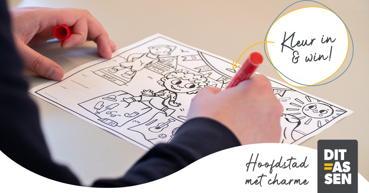 Dit is Assen Kleurwedstrijd!  : Wordt jouw tekening dé mooiste van Assen?   Om Koningsdag dit jaar nog kleurrijker te maken, hebben we een feestelijke kleurplaat gemaakt.   Iedereen van 12 jaar of jonger kan mee doen aan de wedstrijd, kleur deze… dlvr.it/SNW9Yn