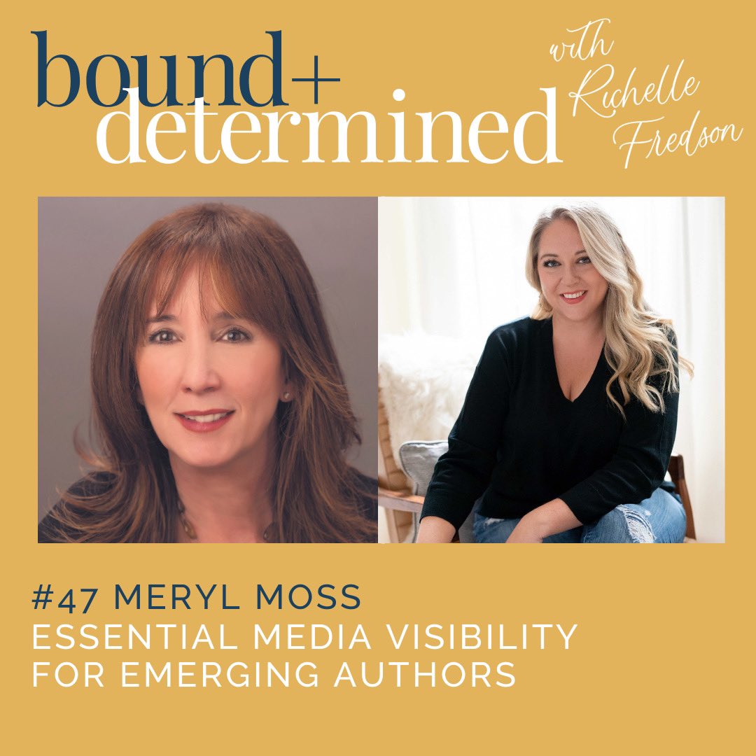merylmossmedia's tweet photo. Richelle Fredson is a powerhouse host of the Bound+Determined podcast. Terrific interview about authors, publicity, and promotion in 2022. https://t.co/OtiD0hdWNg