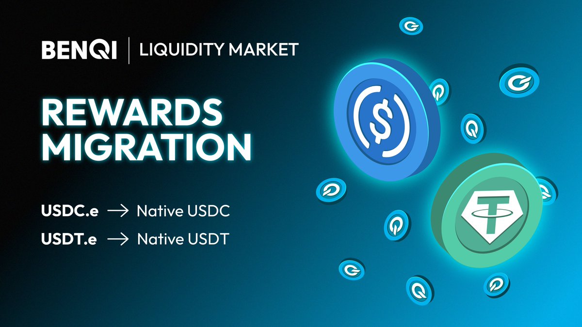 BenqiFinance's tweet photo. 🚨 Please note that $USDC.e and $USDT.e Liquidity Mining rewards will be migrating to the newly listed native $USDC and $USDT markets on April 14.

👉 https://t.co/FuR4L3w4CT https://t.co/duX06YySgM