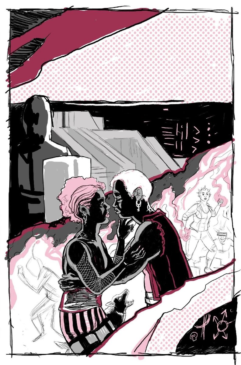 JennRodgersArt's tweet photo. Hey Twitter! I thought it might be cool to share the process for the new Misspent Youth cover. I like the color version best but the stark inks version is cool too. I’m happy with how this turned out. https://t.co/khvnsApIDE