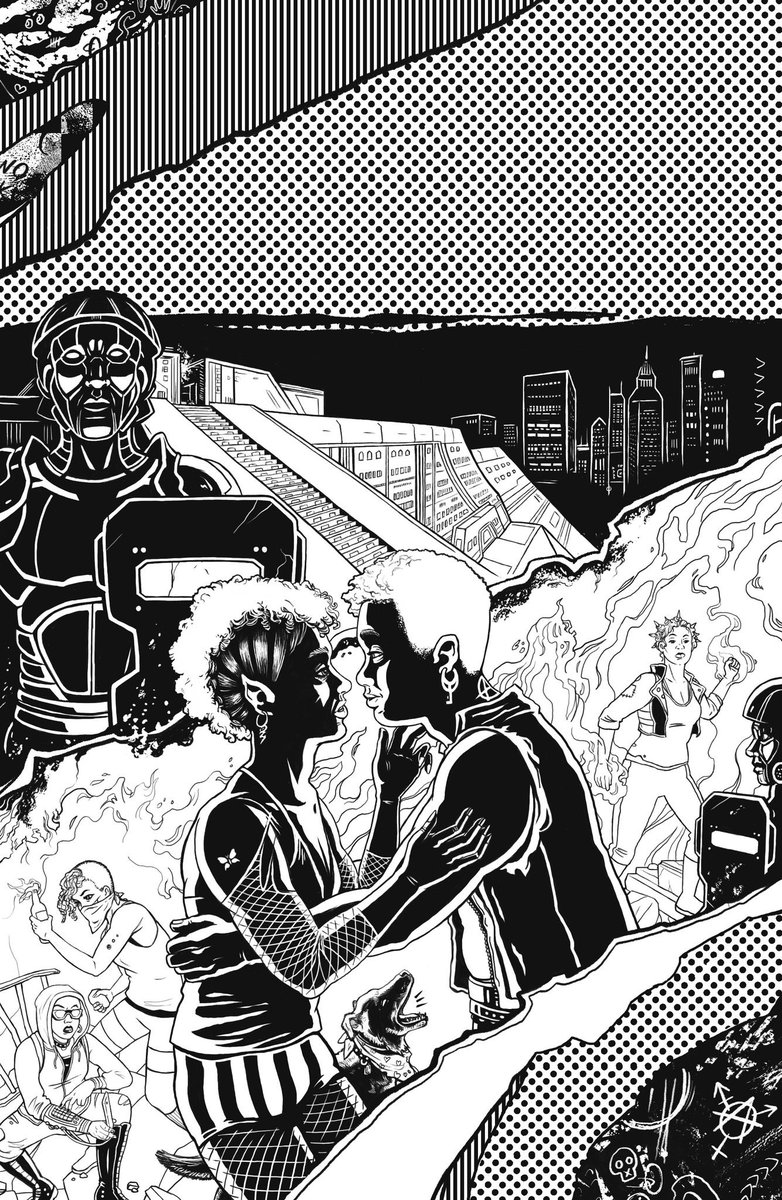 JennRodgersArt's tweet photo. Hey Twitter! I thought it might be cool to share the process for the new Misspent Youth cover. I like the color version best but the stark inks version is cool too. I’m happy with how this turned out. https://t.co/khvnsApIDE