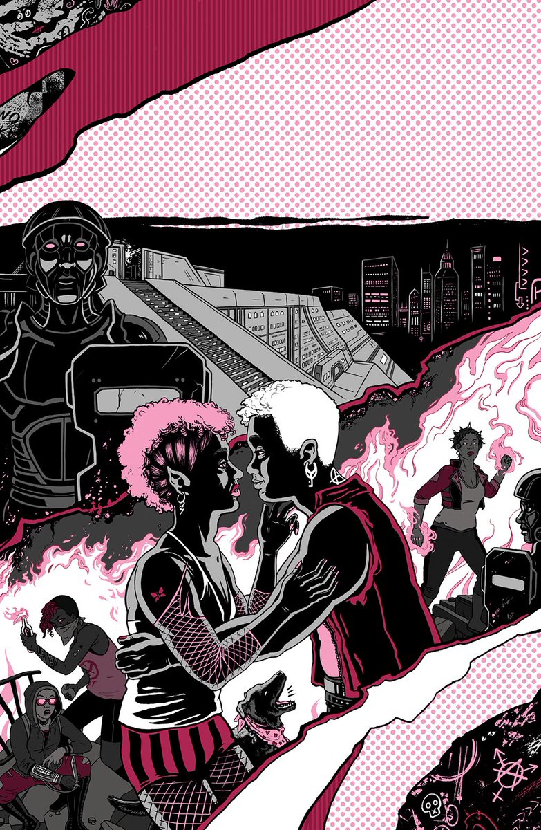 JennRodgersArt's tweet photo. Hey Twitter! I thought it might be cool to share the process for the new Misspent Youth cover. I like the color version best but the stark inks version is cool too. I’m happy with how this turned out. https://t.co/khvnsApIDE