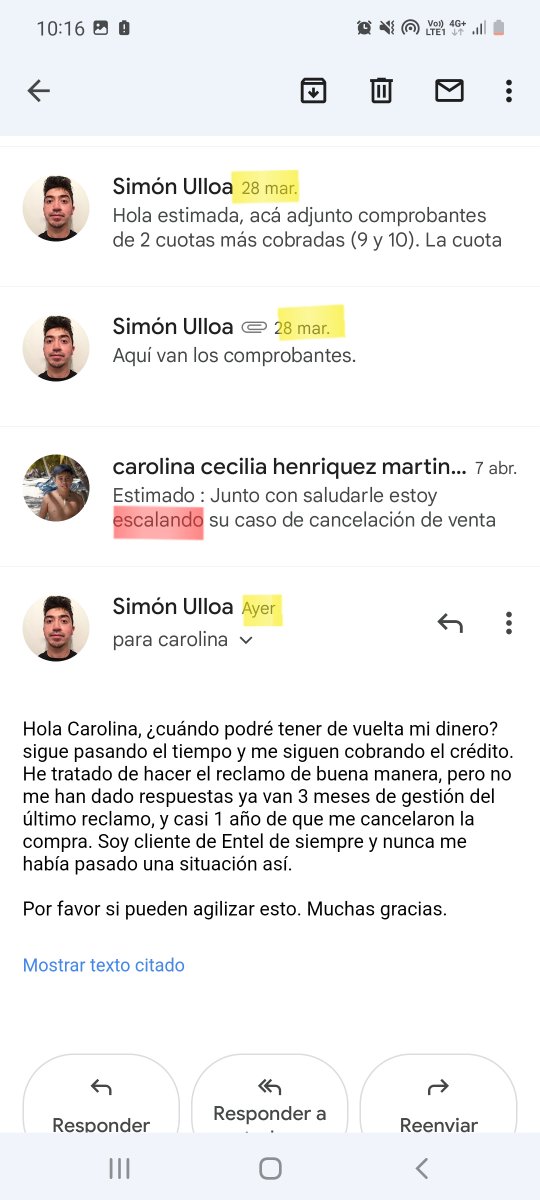 simonuv's tweet photo. Oye @entel @entel_ayuda campeón de ESCALADA. Tengo un reclamo de +3 meses en su sucursal y de casi 1 año por teléfono por un cobro que me hicieron a una compra que ustedes anularon. La única respuesta que me han dado es "Estamos ESCALANDO su reclamo" Devuelvan la plata ladrones. https://t.co/StuWflnRDw