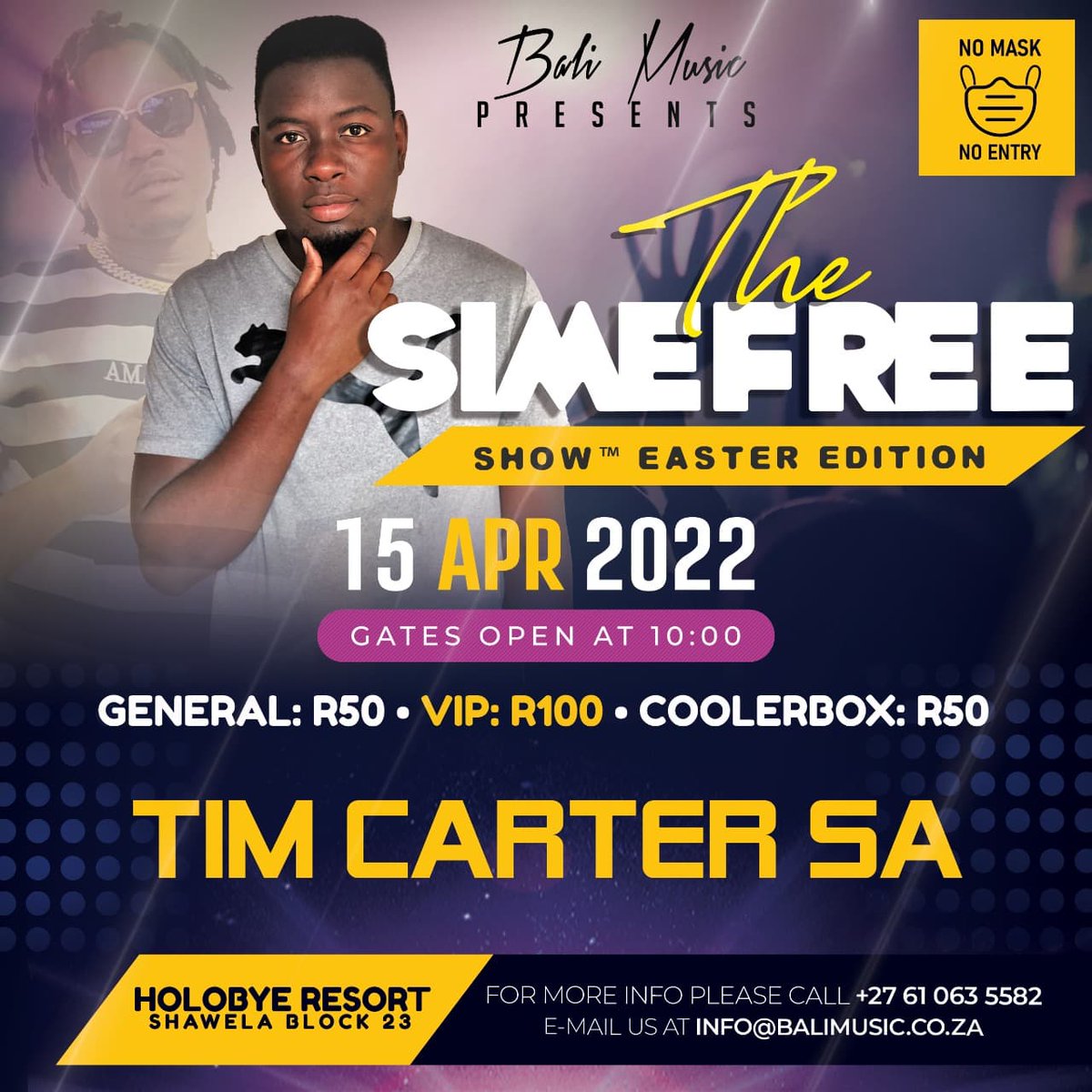 TimCarterSA's tweet image. Lets meet on Friday @ Holobye Resort shawela block 23🔥🔥❤👑#TheSimefreeShow