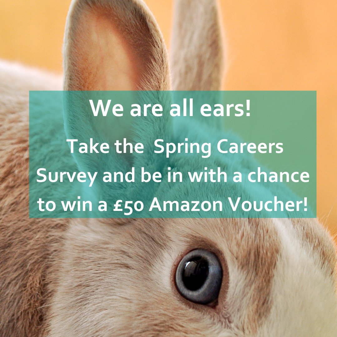 The Spring Careers Survey is now live and running until 20 April. We would love to hear feedback from all current students on the support we provide and how you engage with us, and in return you can enter our prize draw to win a £50 Amazon Voucher! ow.ly/qieR50IIPT8