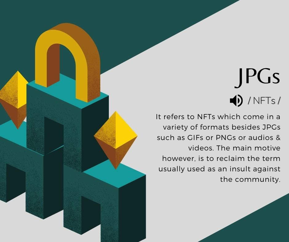 BtHustlers's tweet photo. Our NFT #WordOfTheDay is #JPGs!
#beginnernft #NFTCommunity #bthustlersnft #NFTs https://t.co/TCR7PkU2n6