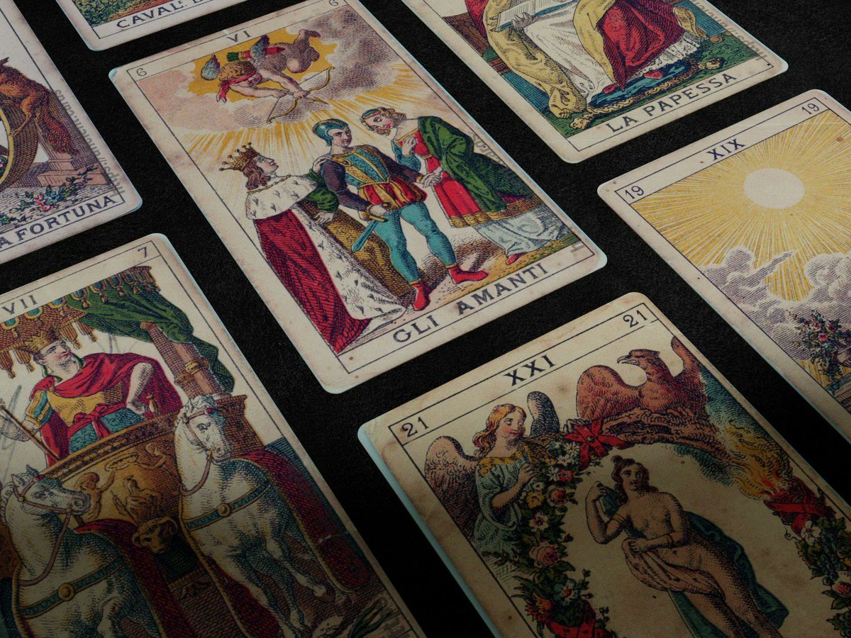 MaisonEtteilla's tweet photo. Sublime Tarot cards in Della Rocca style made by the brothers Avondo made around 1860 in Italy. More photos here 👉 https://t.co/vcC8QWskcz

#tarot #TarotReading #dailytarot  #playingcards #tarotcards https://t.co/ni35oDukff