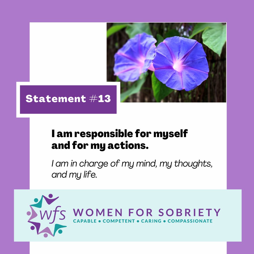 WFS4C's tweet photo. "It's only when you take responsibility for your life, that you discover how powerful you truly are." Allanah Hunt
#WFS #NewLifeProgram #WomenForSobriety #statement13 #acceptance #responsibility #recovery #suds #responsible #powerful #newlifeprogramconnection #wfsnewlifeprogram https://t.co/YcHoh6Xs9w