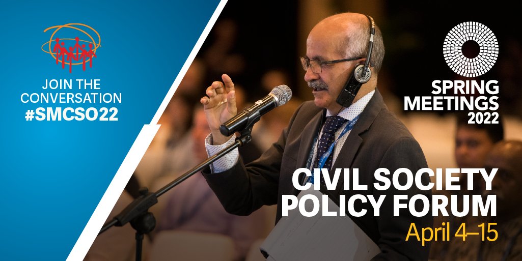 WBGPubs's tweet photo. Mark your 📅 for the Civil Society Policy Forum!

It is the biggest platform for @IMFNews @WorldBank @IFC_org to engage with our civil society partners.

Join us LIVE from April 4-15: https://t.co/NXsspoeWFD

#SMCSO22 https://t.co/wwZtZAHt9r