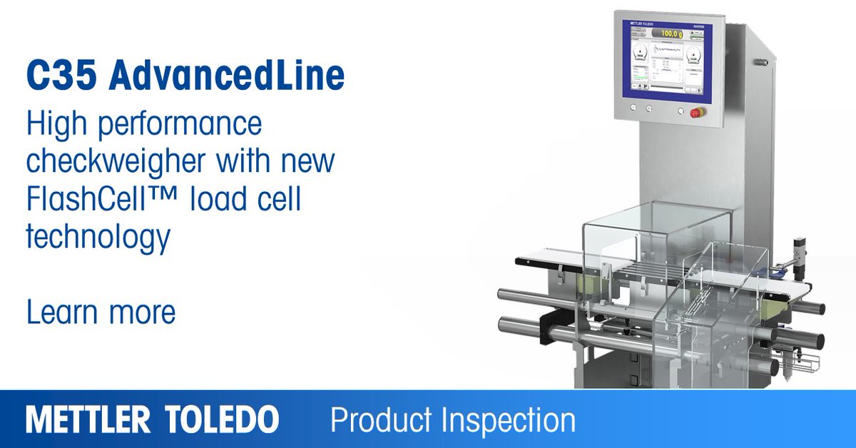 MettlerToledoPI's tweet photo. Did you know that our C35 AdvancedLine offers over 250 performance and #productivity enhancing options? Discover the high performance C35 AdvancedLine with brand new FlashCell™EMFR load cell technology now!
https://t.co/BREYlBcnZM #checkweighing https://t.co/It6xxSlrRS