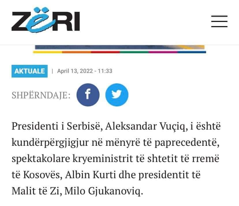 Dardha93's tweet photo. Mediumi nga Kosova, gazetarët nga Kosova :

"Presidenti Vuçiq i është kunderpergjigjur....kryeministrit të shteti të rremë të Kosovës, Albin Kurti"

@fluturakusari @xhemajl_rexha @AGK_AJK ndonjë reagim? https://t.co/YZF4Of5ogh