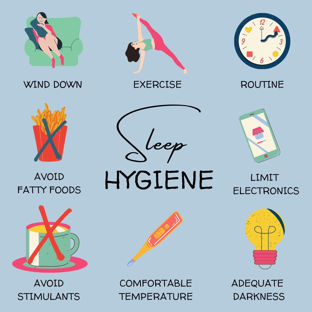FitangoHealth's tweet image. What is sleep hygiene, and what does it entail?

In short, sleep hygiene is the daily habits and routines you perform right before bed. 

While it is important to get enough sleep, quality of sleep may be more crucial.

#wellnesswednesdays #sleep #sleephygiene #health