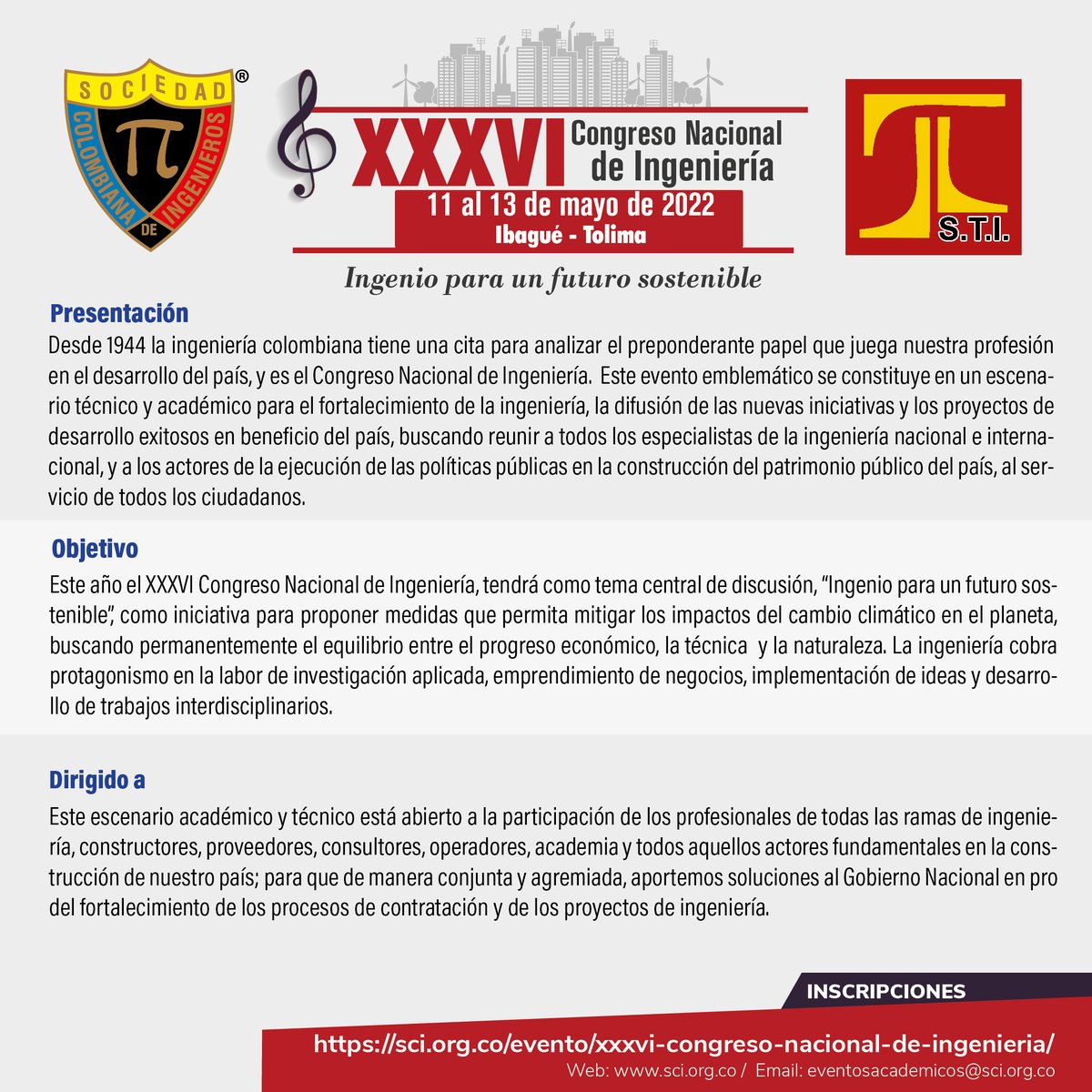 IngenieriaSCI's tweet photo. XXXVI Congreso Nacional de Ingeniería ¡Un escenario técnico y académico que propende por el fortalecimiento de nuestra ciencia y por la difusión de nuevas y meritorias iniciativas y proyectos en beneficio del país!
Inscripciones 👉 https://t.co/kgNJzu9nky https://t.co/oEK2Twds4U