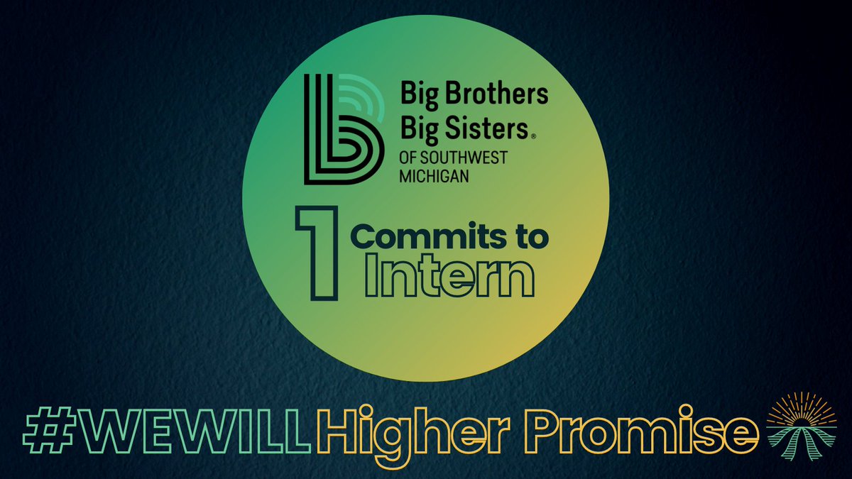 KzooPromise's tweet photo. π₯ @BBBSMI1 will #HigherPromise! They have made the commitment to hiring 1 Promise Scholar for a summer 2022 internship! #WeWill https://t.co/NF88QyuwSy