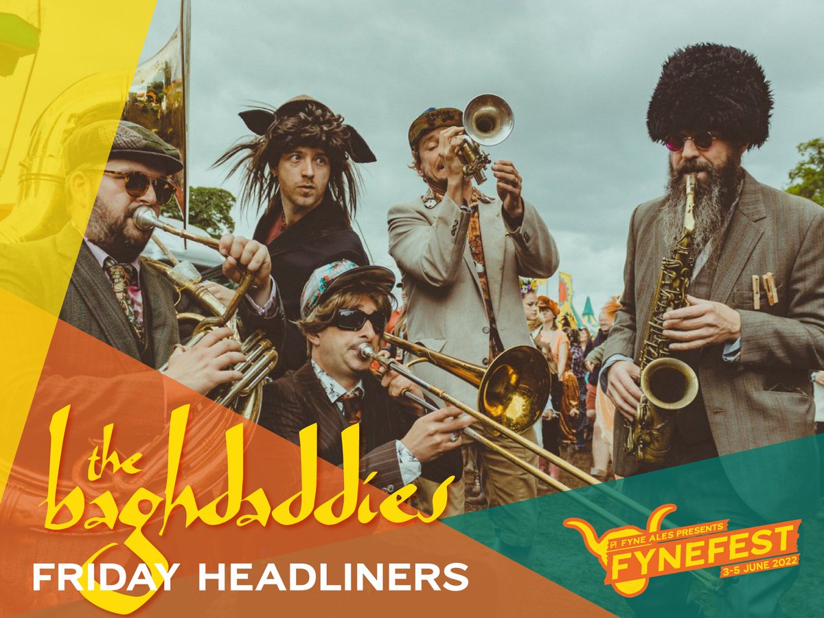 Introducing our second #FyneFest22 headliner - <a href="/Baghdaddies/">Baghdaddies</a>!

fynefest.com/tickets/

Joining the party on Friday 3 June, The Baghdaddies exuberant and rampant brand of world music is an exhilarating cocktail of Balkan melodies, energetic ska and latin grooves &amp; sizzling brass!