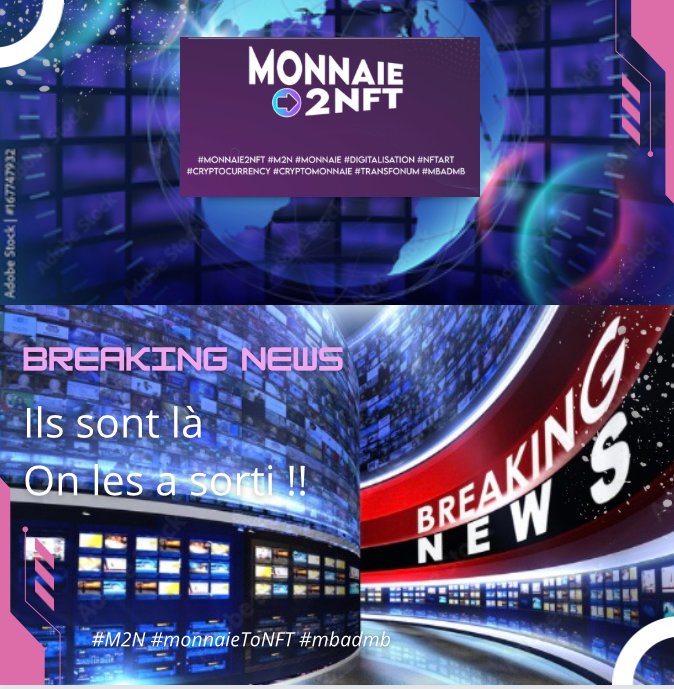 Breaking news!!! 
It's coming!!

Attention, c'est du lourd !!!

#M2N #monnaietoNFT #crypto #mbadmb #transfonum 
<a href="/VincentMontet/">Vincent MONTET</a> <a href="/ArnaultChatel/">Arnault Chatel</a>