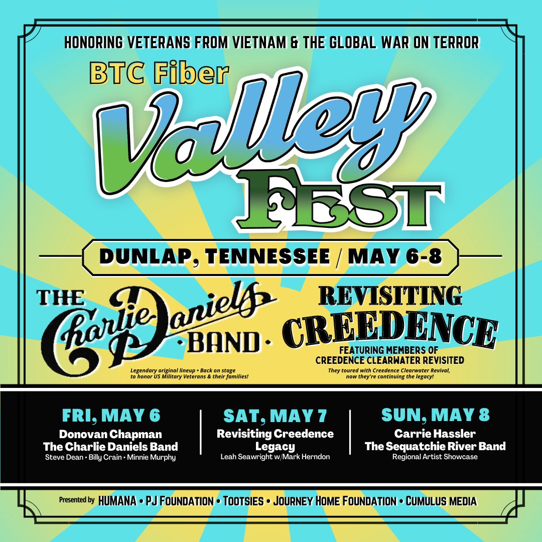 UPDATED VALLEY FEST 2022 INFO: It's all coming together -- Team FSUSA and Team Dunlap have a great line-up for ALL 3 DAYS!!! Check the FSUSA website for VIP Tix and Festival Info: freedomsingsusa.org