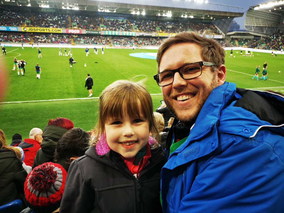 Brought my little girl to her first Northern Ireland woman's game last night. Not the result we wanted but isla had fun and noticed joely and abbie on the pitch as they coached her a few times. A team that is growing fast! McFadden always shines for me... <a href="/NorthernIreland/">Northern Ireland</a> #gawa