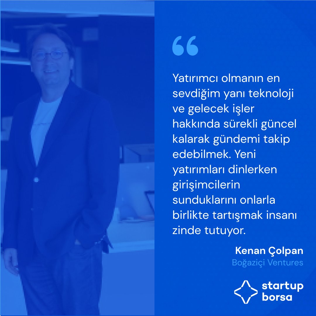 📣 Boğaziçi Ventures ortaklarından @KenanColpan yatırımcı olmanın en sevdiği yanını anlatıyor!👇 Girişimler ile hızlı ve güvenilir bir ortamda iletişime geçmek için siz de hemen Startup Borsa’ya kaydolun 👉 link.startupborsa.com/2nR8HH