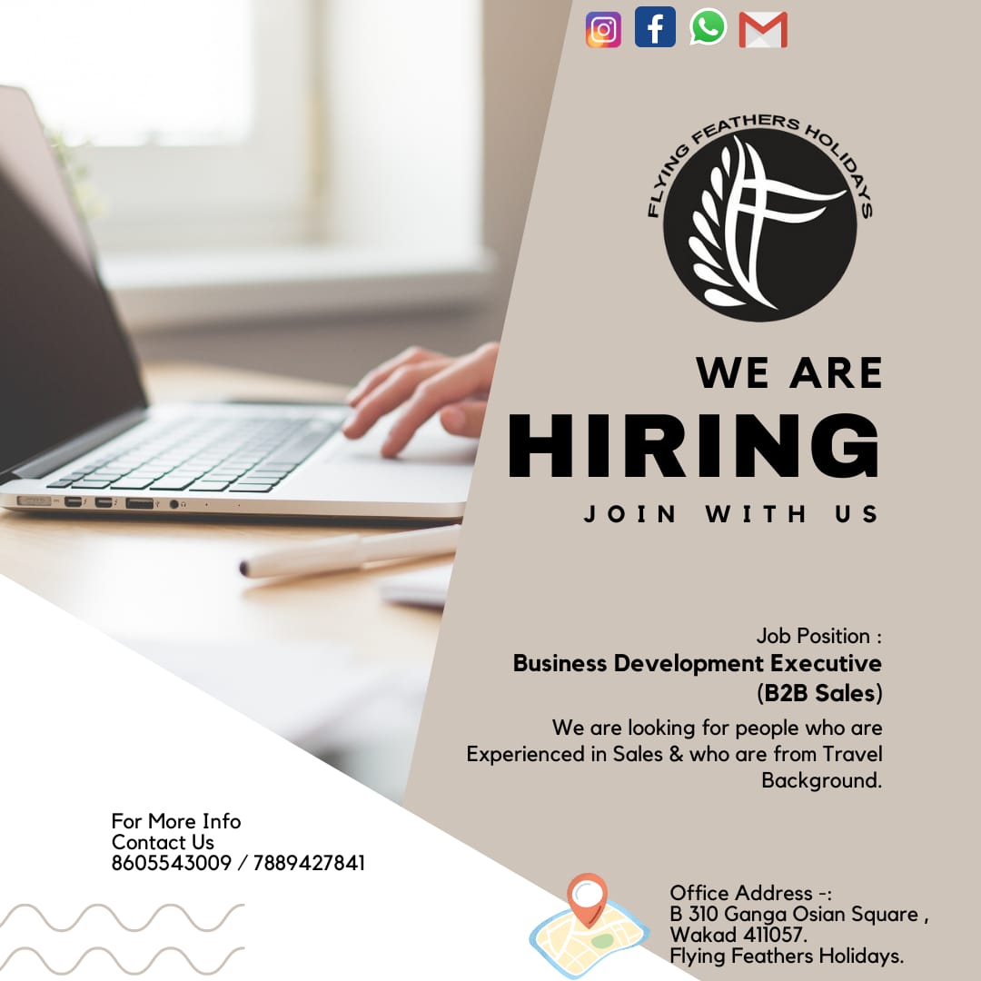 flyingfeathersI's tweet photo. We are #HIRINGNOW 
Join with us 
#FlyingFeathers 
#careers #jobs #b2b #travelphotography #traveling #Tourism 

Contact us for more details https://t.co/2Li0sxIGEE