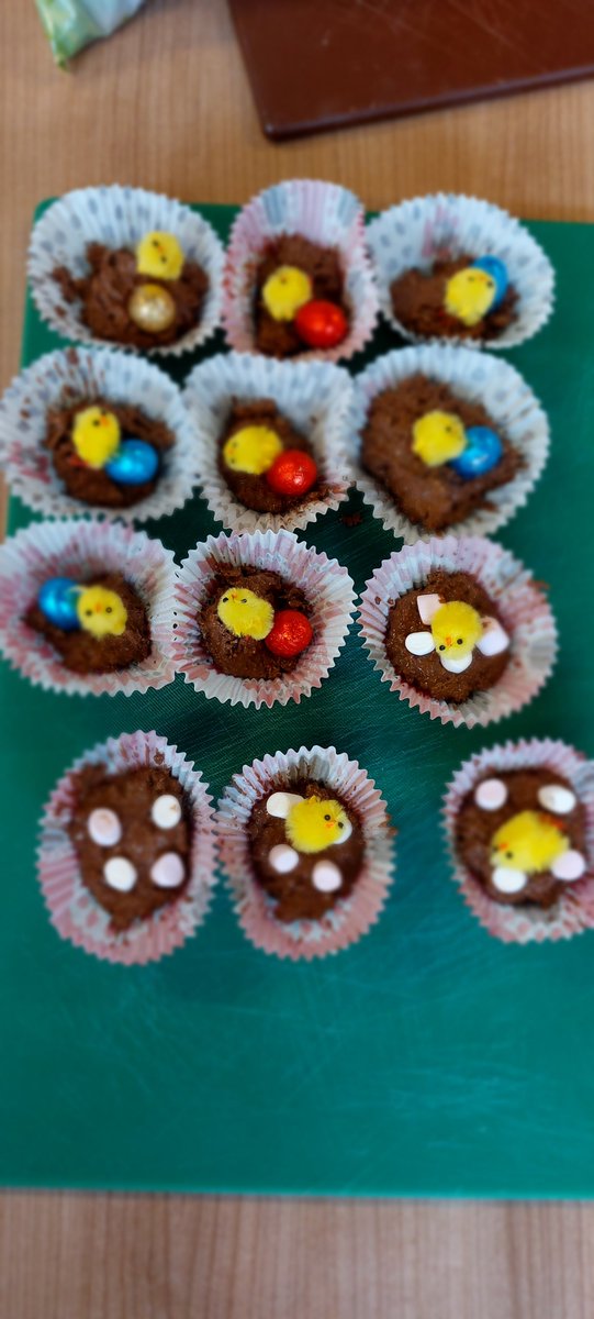 Delicious Easter eggs nests made by our wonderful kids today in our #eastercamp #schoolcompletionprogramme