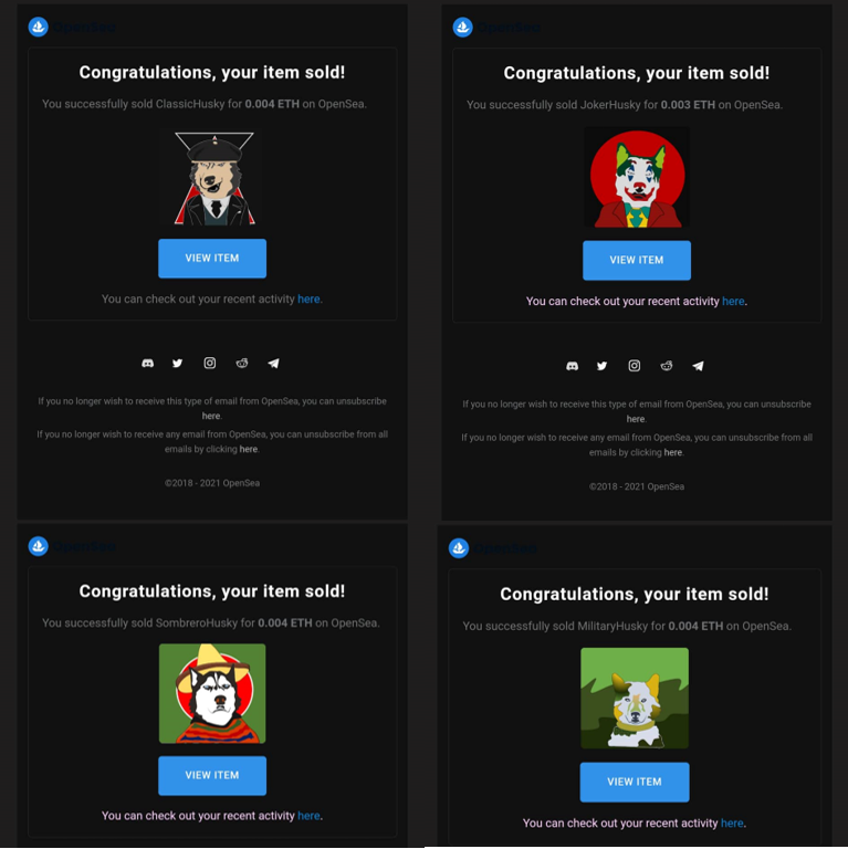 #NFT SOLD! 🔥
If not today or not tomorrow, there will be time people buy huskies from u, I working on it.

big shout out for  @bavugar my first collector, he owns 4 huskies.

if bavugar believes in huskies what are you waiting for ? 
opensea.io/collection/wal…
#NFTCollection #NFTs