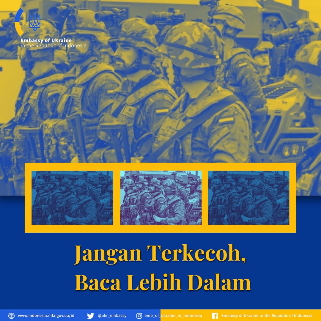 UKRinIDN's tweet photo. Halo Rakyat Indonesia Sahabat Ukraina!

Pahami lebih dalam dan lebih cermat dalam mencerna segala informasi mengenai invasi yang sedang berlangsung. https://t.co/WNKX2nk23S