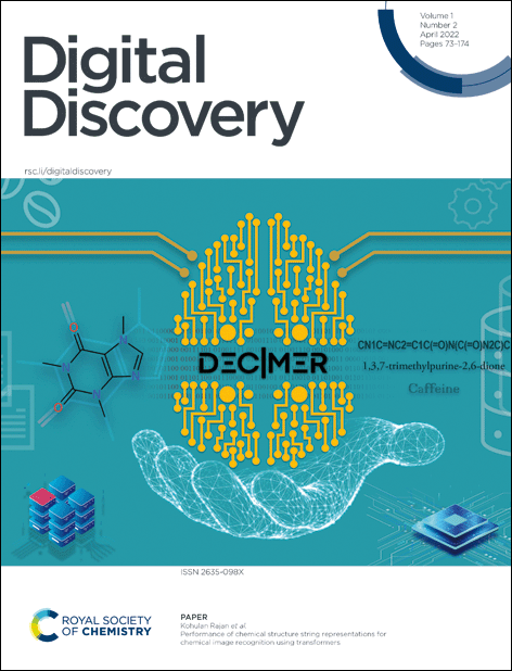 digital_rsc's tweet photo. #DigitalDiscovery Issue 2 is online and #OpenAccess https://t.co/1DutdFKNhY
Cover: K. Rajan, C. Steinbeck and Achim Zielesny, “Performance of chemical structure string representations for chemical image recognition using transformers”
Read: https://t.co/FTV1SjDwW0 https://t.co/YsrNUP2VBL